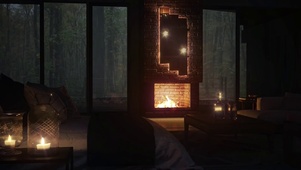 雨夜树林小屋