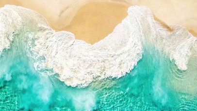 解压沙滩海浪4K