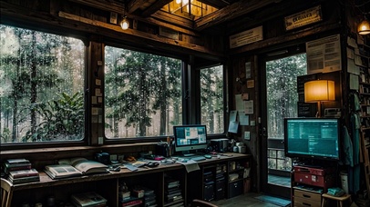 【雨景】森林里的基地