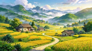 乡村风景油菜花