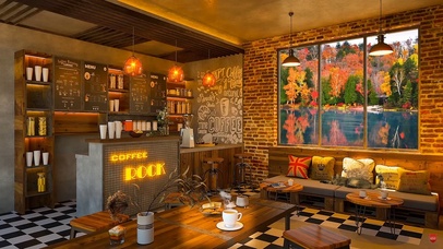 舒适的秋季咖啡馆