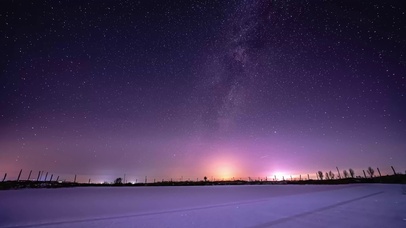4K冰雪星空银河