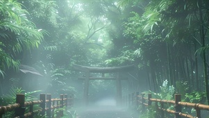 护眼山涧绿景带鱼屏