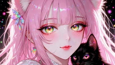 粉毛猫耳萝莉少女