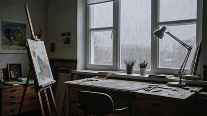 【雨景】安静的画室