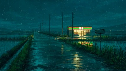 雨夜乡村静谧小路