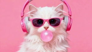 时尚音乐可爱猫