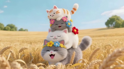 麦田的猫咪