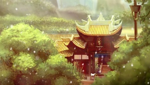 4k雪花寺庙
