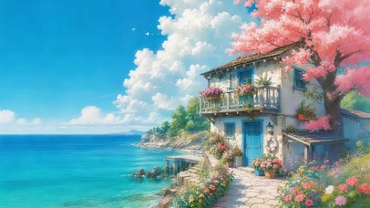 海边樱花小屋