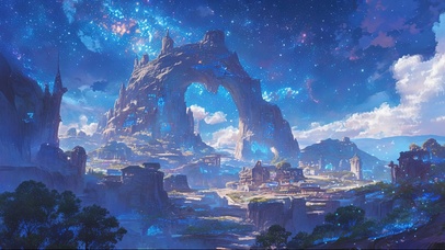 纯净星夜梦幻峡谷