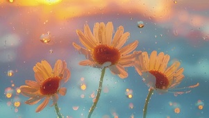 水雾小雏菊