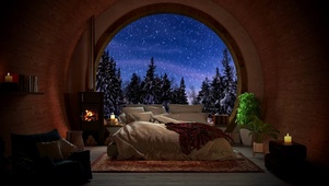 舒适雪夜卧室