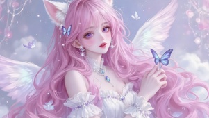 粉翼蝶舞精灵少女