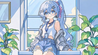 高马尾可爱萝莉