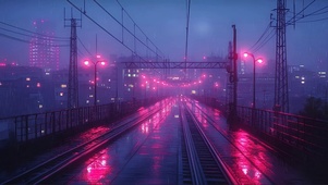 霓虹静谧车站