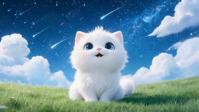 星空草地猫咪