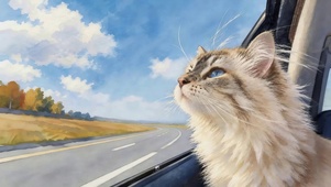 兜风的猫咪
