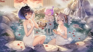 夏日温泉少女