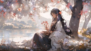 赏花女孩