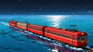 夜景海景火车双屏