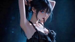 可爱吊带裙女孩