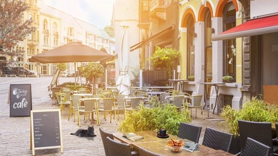 早晨阳光咖啡厅