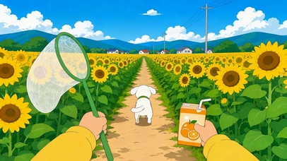 夏日向日葵花田漫步