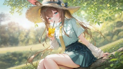 树荫下二次元美少女阿米娅
