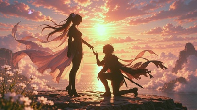 夕阳下