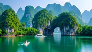 绿色桂林山水护眼