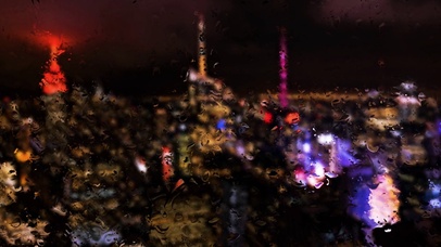 纽约雨夜玻璃雨