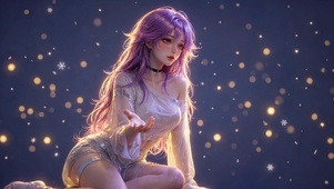 梦幻紫发二次元美少女