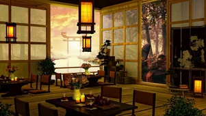 日本秋季咖啡厅