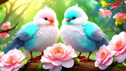 清新中国风花鸟插画