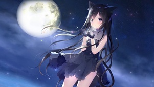 星空月下少女