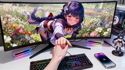 花田二次元少女伸手互动
