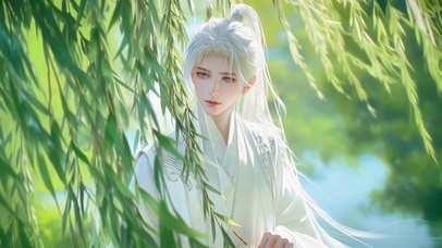 柳树下白发公子