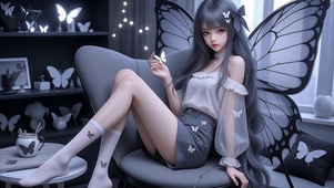 蝴蝶精灵美女高清4k
