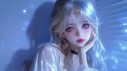 蓝调梦幻银发美少女