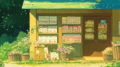 护眼绿景树木带鱼屏