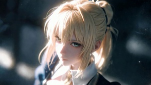 光影氛围感金发二次元美少女