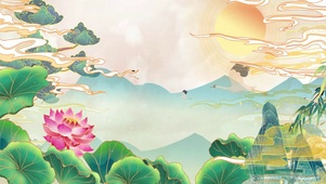 中国风荷花背景