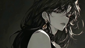 暗夜里的碎光长发少女