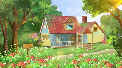 唯美森林小屋花卉