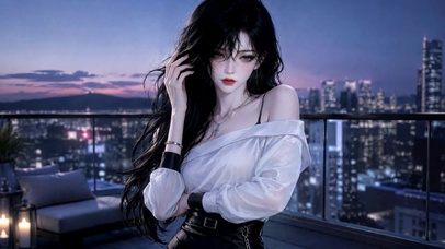 都市天台暗夜酷飒美少女