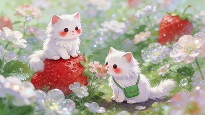 可爱草莓猫咪