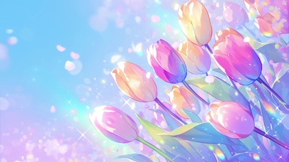 梦幻郁金香花丛