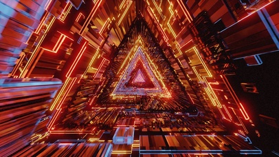 复杂几何炫光隧道·无限循环