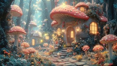 森林奇幻魔法蘑菇小屋